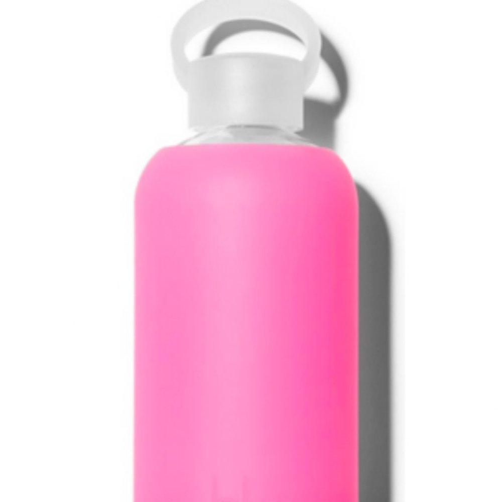 Bkr Silicone-wrapped Glass Water Bottle - Bright Pink